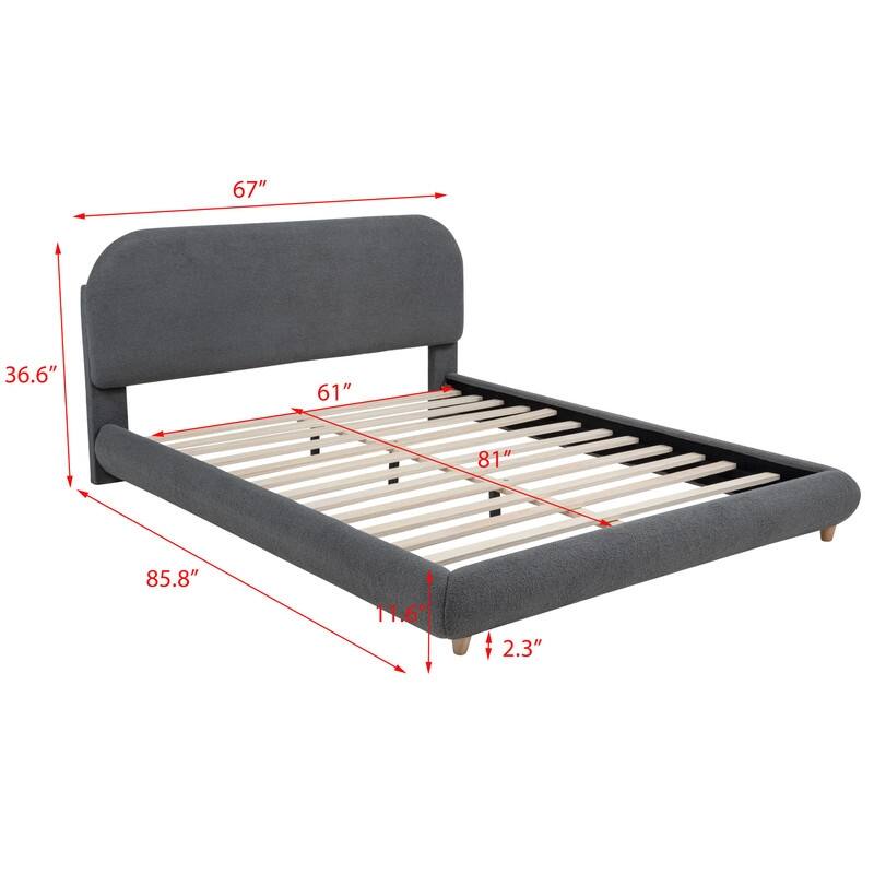 Best Master Furniture Tranquil Retreat Fleece Upholstered Platform Bed