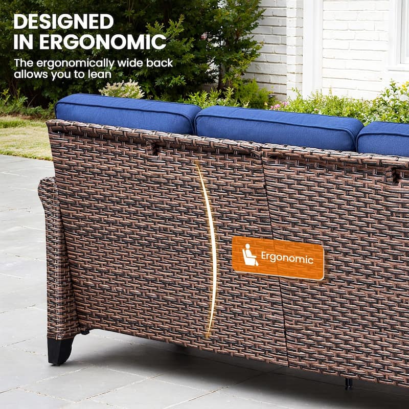 Pocassy Outdoor Sofa Swivel Chairs Patio Chair Funiture Set