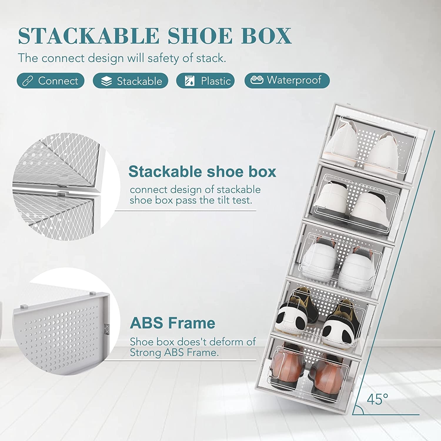 12 Pack Stackable Shoe Storage Box Bed Bath Beyond 34859301