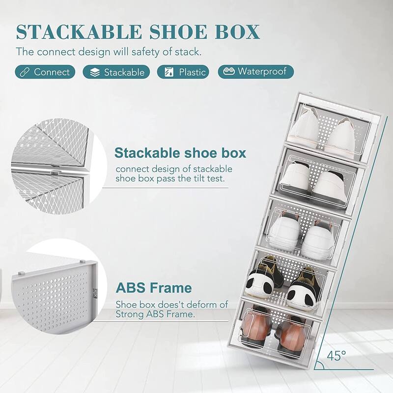 12 Pack Stackable Shoe Storage Box