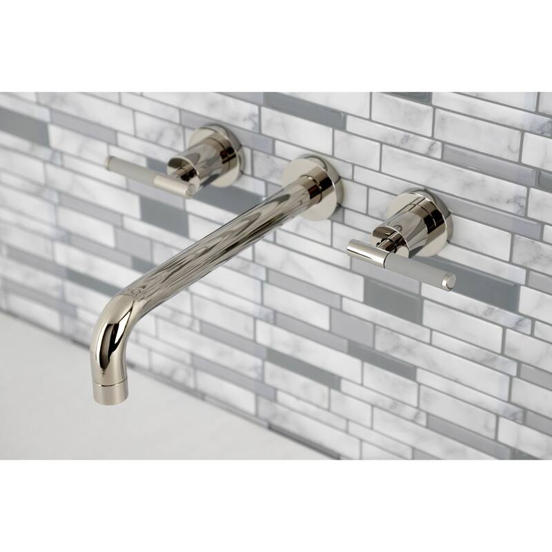 Kaiser Two-Handle Wall Mount Tub Faucet in Polished Brass