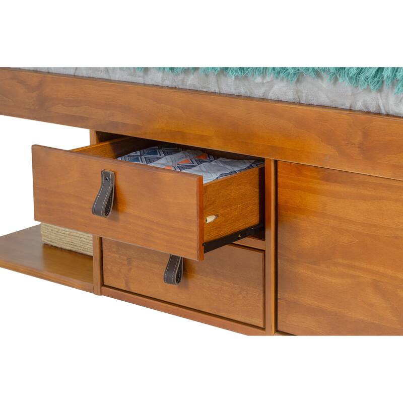 Copper Grove Rivne Storage Platform Bed with Drawers and Shelves