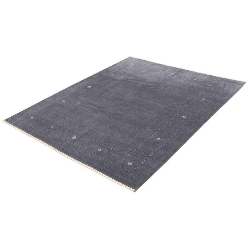 ECARPETGALLERY Hand Loomed Kashkuli Gabbeh Dark Navy Wool Rug - 8'0 x 9'10