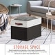 preview thumbnail 47 of 64, Foldable Collapsible Storage Box Bins Linen Fabric Shelf Basket Cube Organizer with Leather Handles - Set of 6