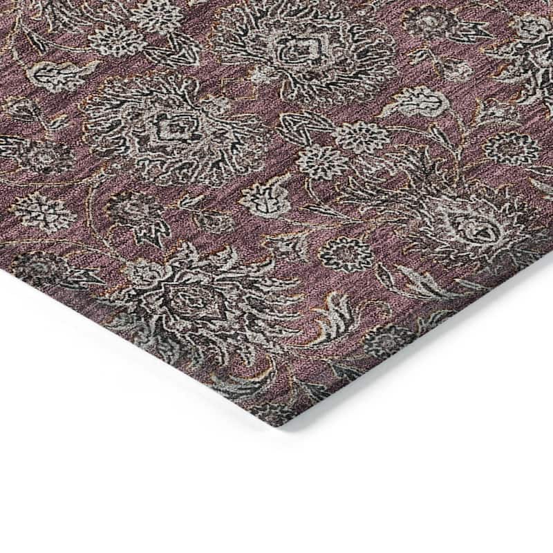 HomeRoots Floral Transitional Rectangle Outdoor Rug