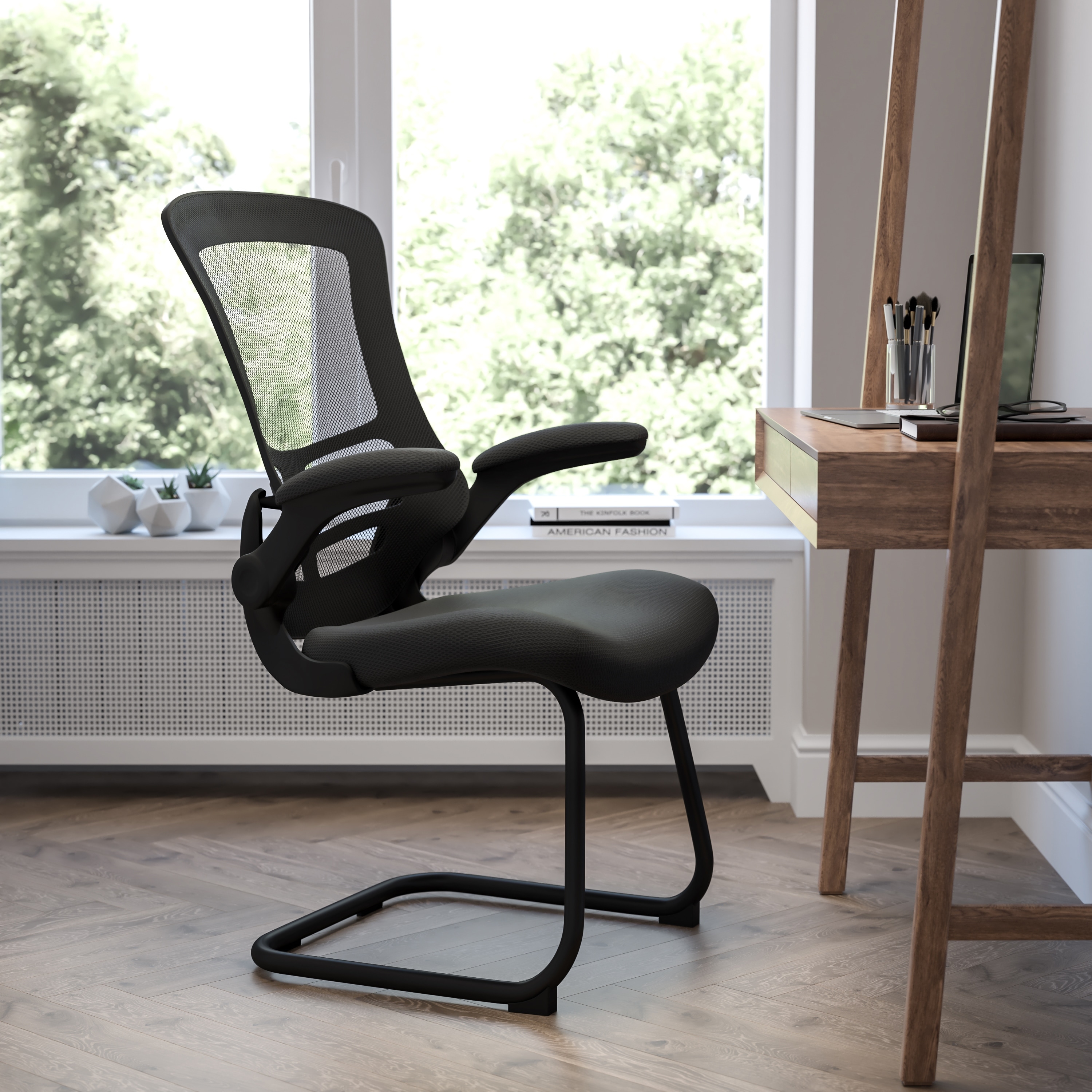 Sled base online desk chair