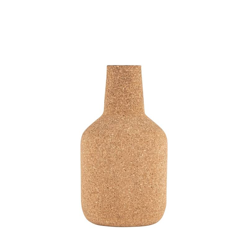 Small Bottle Neck Cork Wrapped Flower Vase - 11.25" - Beige