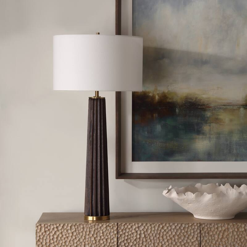 Uttermost Forage Dark Scalloped Table Lamp - 31.5" H X 15" W X 15" D
