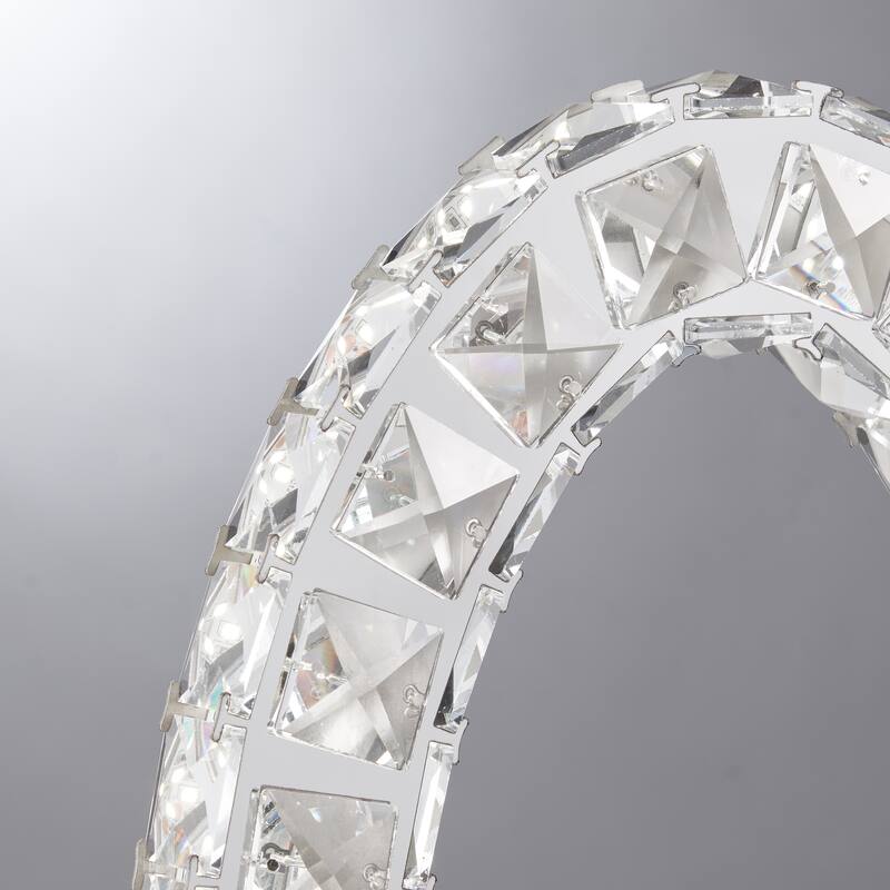 Finesse Decor Oval Crystal Extravaganza Table Lamp with LED Strip - Oval Shape