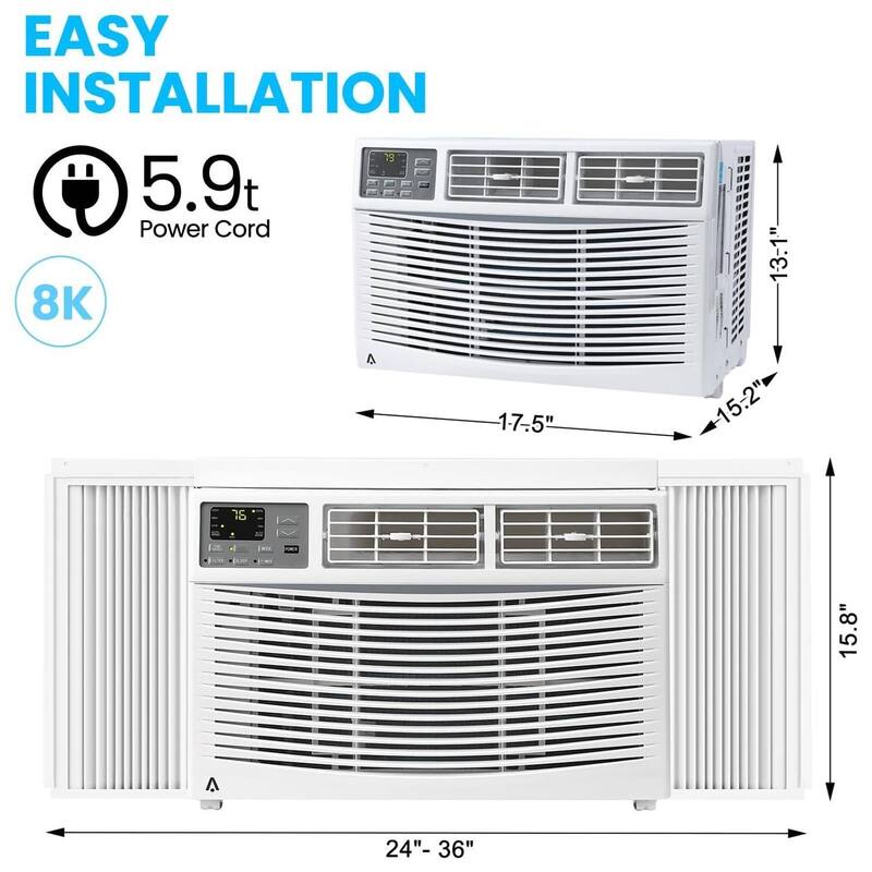 8000 BTU Window Air Conditioner for Home and Office Use with Wifi - N/A