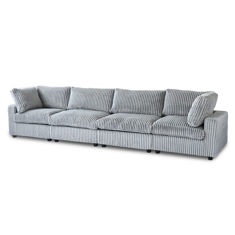 157.48" Soft Plush Modular Sectional Sofa 4-Seater Upholstered Living Room Couch