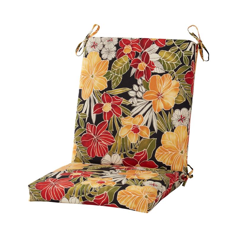 Greendale Home Fashions Outdoor High Back Chair Pad - Aloha Black