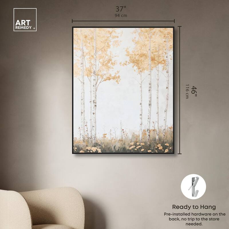 Pale Birch Reverie Canvas by Art Remedy