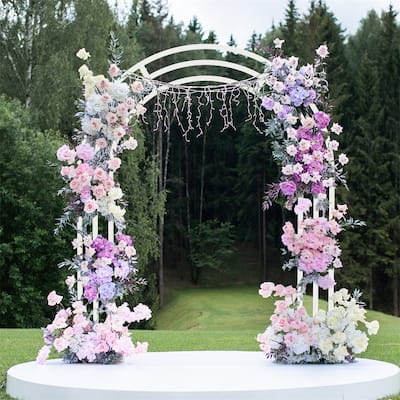 Large White Wedding Arch Stand 3 Layer Garden Backdrop Frame
