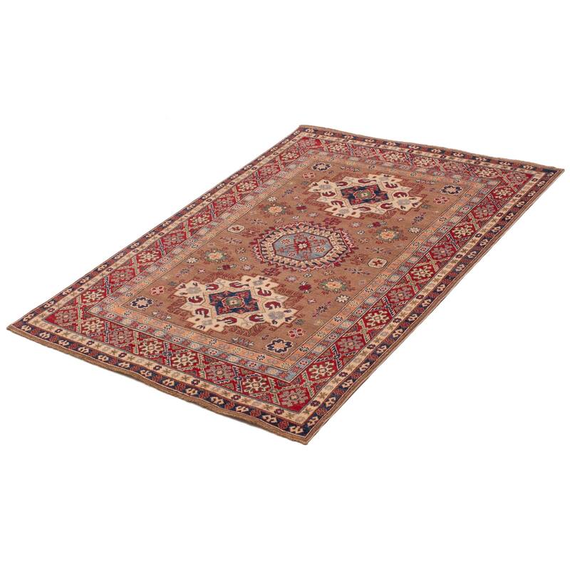 ECARPETGALLERY Hand-knotted Uzbek Ghazni Brown Wool Rug - 5'2 x 6'9