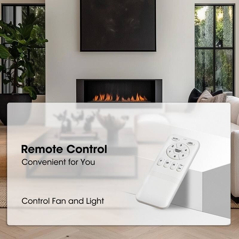 72 inch Large Ceiling Fans with Lights and Remote, Indoor/Outdoor Black Modern Ceiling Fan for Kitchen Living Room - 72 inch