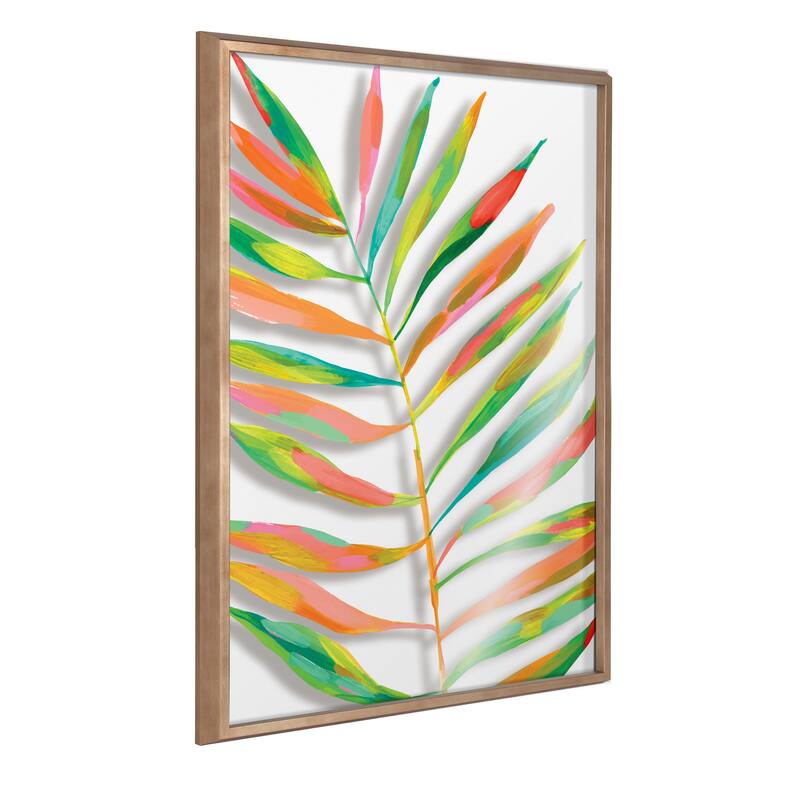 Kate and Laurel Blake Palma Framed Printed Glass by Jessi Raulet - 24x32 - Gold