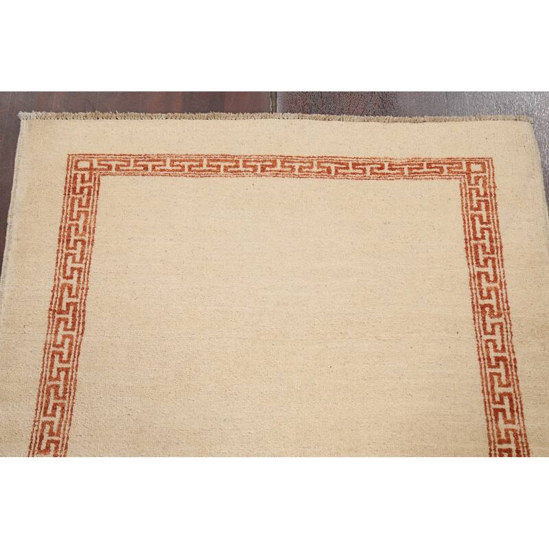 Geometric Bordered Gabbeh Kashkoli Oriental Area Rug Wool Hand-knotted - 3'3" x 5'0"