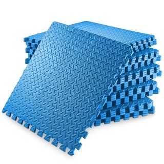 30 Gym Exercise Flooring Mats 24in Foam Workout Floor Tiles Blue ...