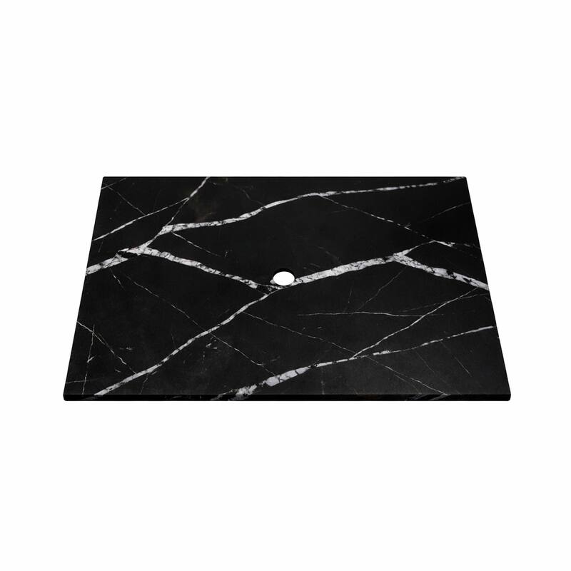 Thin Modern White and Black Solid Surface Vanity Countertop - Sizes 24", 30", 36", 48", 60", 72", 84"
