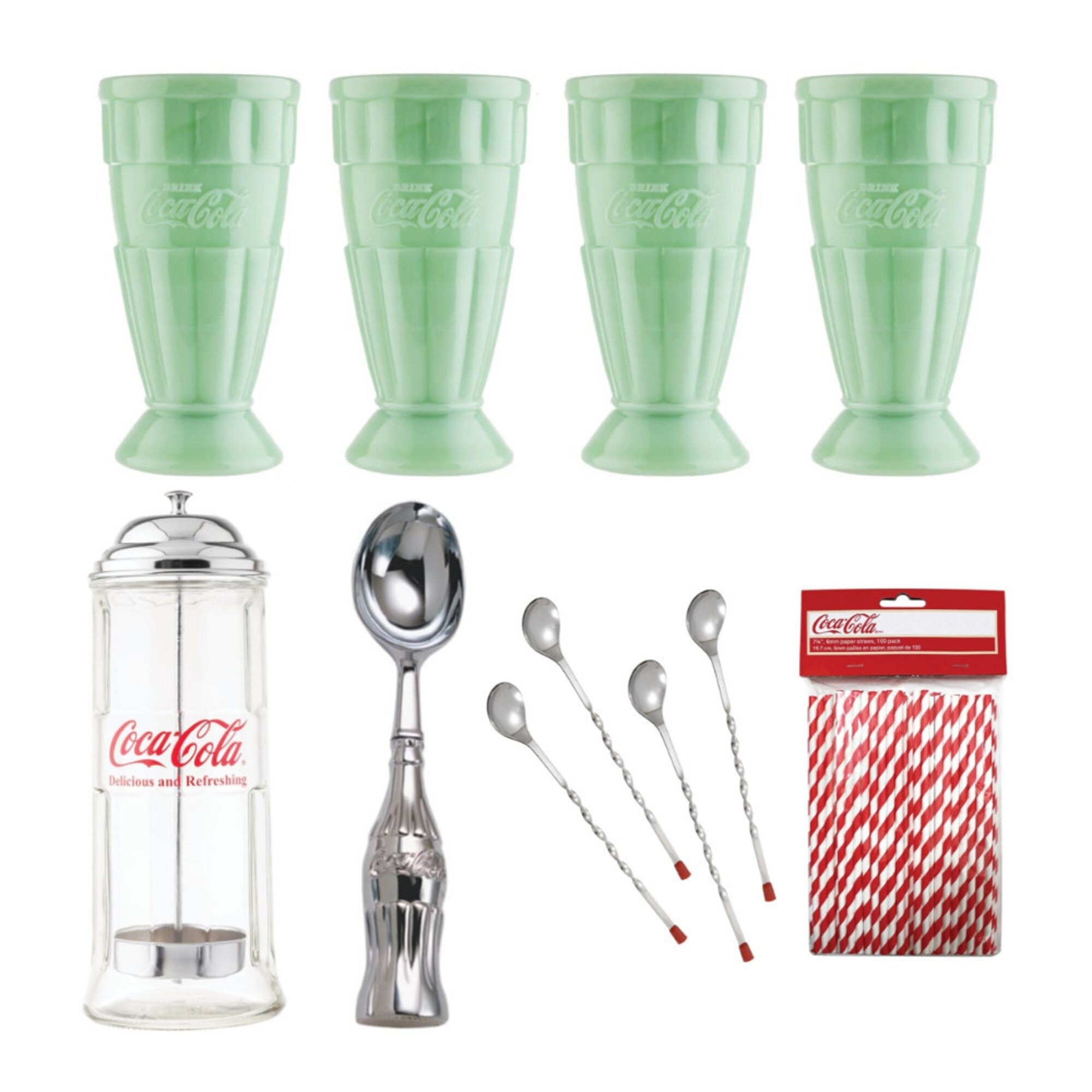 Shop Tablecraft Coca Cola Ice Cream Float Serving Set 11 Piece Set Overstock 32063576