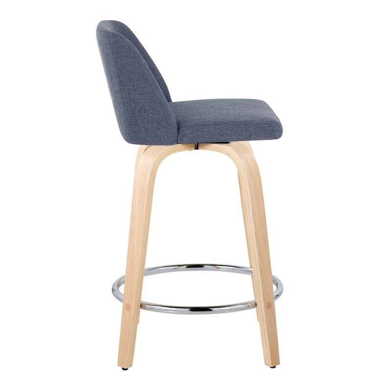 Carson Carrington Vallberga 24" Counter Stool with Natural Wood Base (Set of 2)