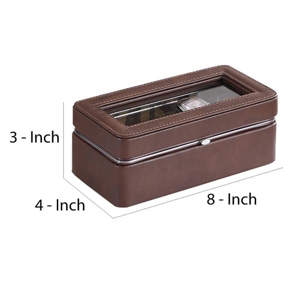 Watch Case with 4 Slots and Removable Cushions, Brown Bed Bath