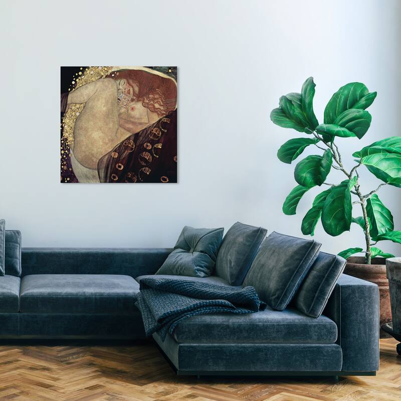 Wynwood Studio Canvas Classic and Figurative Gustav Klimt - Danae Gold and Metallic Gold Glam Wall Art Canvas Print - 30 x 30