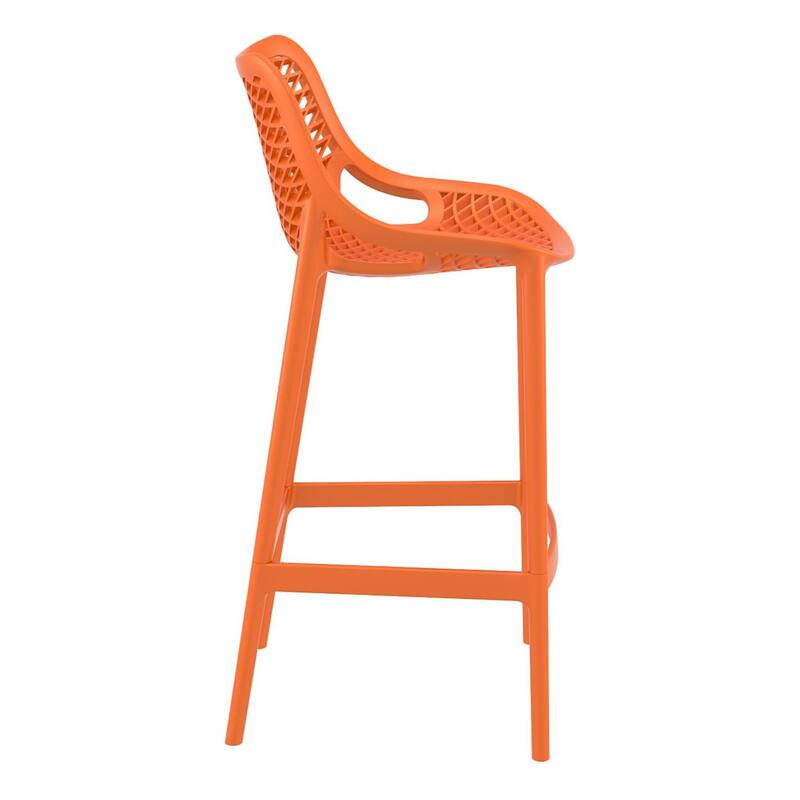 41.25" Orange Solid Outdoor Patio Bar Stool