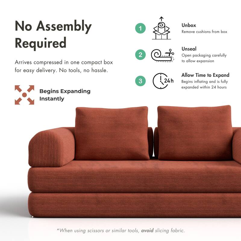 247 Shop At Home Sorai Modern Chenille Foam Modular Sofa with Pillows