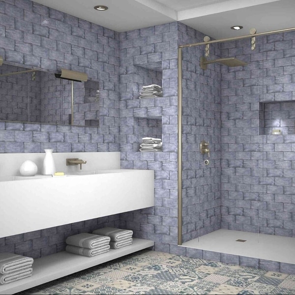 The Tile Life Coastal 4" x 8" Ceramic Cielo Marble Look Tile. Opens flyout.