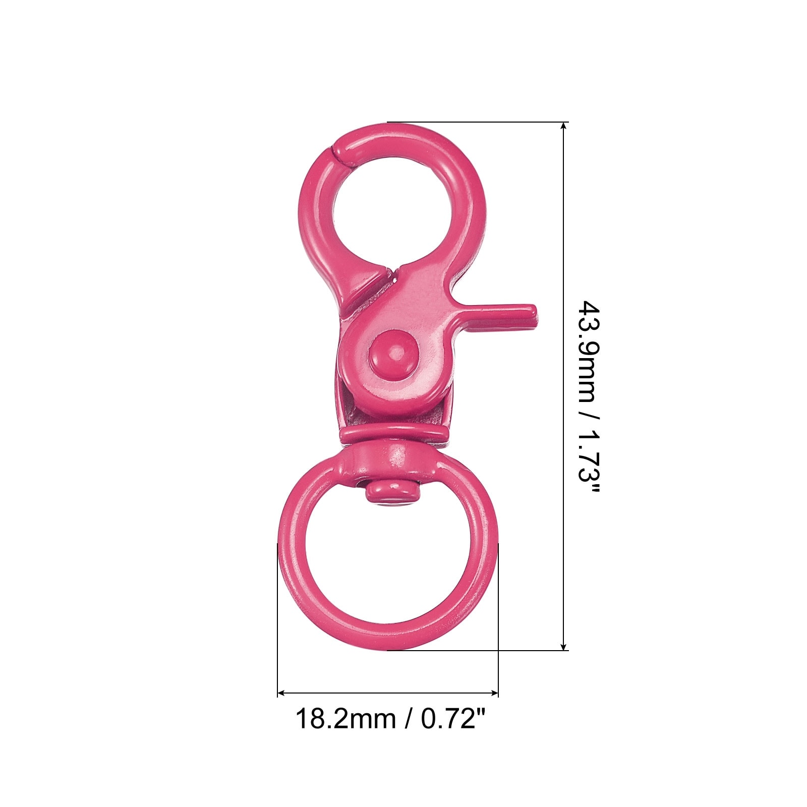 Unique Bargains 44mm Swivel Clasps Lanyard Snap Hook Claw Clasp for DIY Red, 8pcs - Red - 43.9mm