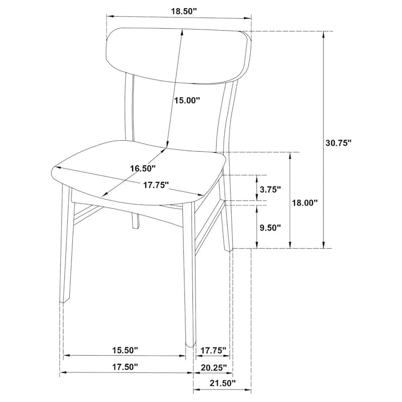 Dortch Walnut and Brown Dining Side Chair (Set of 2)