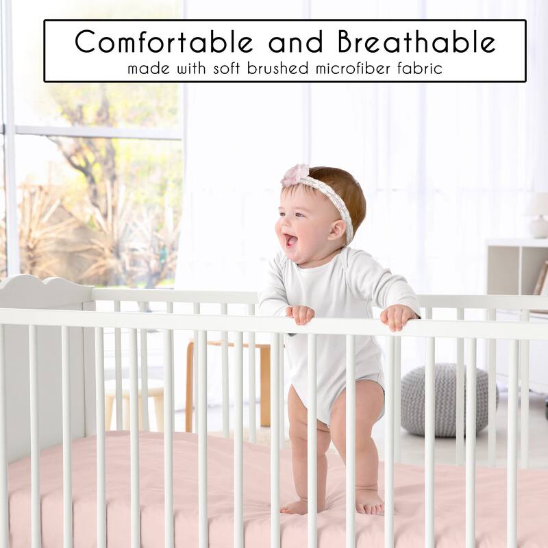 Sweet Jojo Designs Woodland Bunny Floral Girl 2 Pack Fitted Crib Sheets - Solid Pink & Shabby Chic, Boho, Watercolor Rose Flower