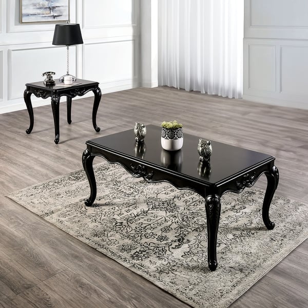 Furniture of America Clarissa Traditional Solid Wood 2Piece Coffee Table and End Table Set with