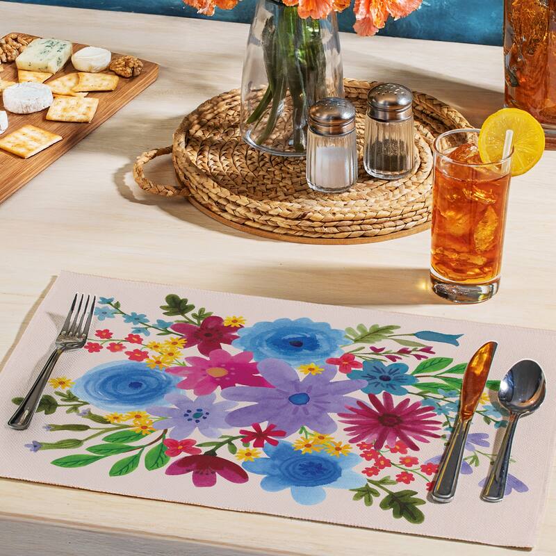 4-Pack Poly-Cotton Blend Placemats Manufactured in The USA Machine Washable Dryer Safe