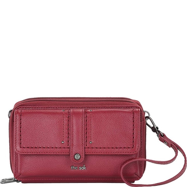 Shop The Sak Red Sequoia Smartphone Pebble Leather Crossbody Wallet - Free Shipping On Orders ...