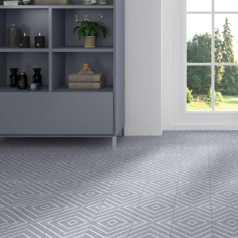 Verity Woven 8x8 Matte Porcelain Encaustic Tile - Floor, Wall, Backsplash