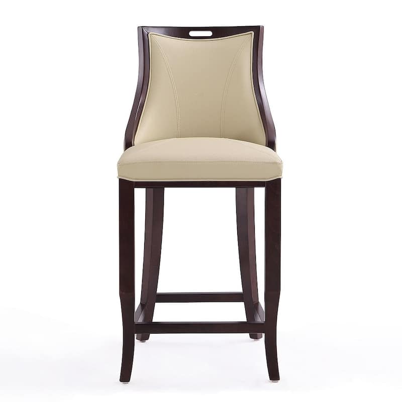 Manhattan Comfort Emperor 41 in. Walnut Beech Wood Bar Stool (Set of 3)