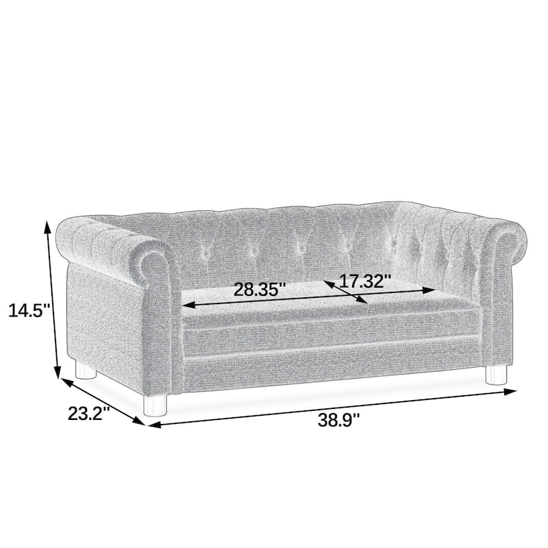 Anmytek Light Grey Elevated Dog Sofa Bed Durable Linen Pet Bed for Small and Medium Dogs
