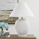 preview thumbnail 3 of 4, Uttermost Rocio Ceramic White Table Lamp - 19"W x 19"D x 25"H