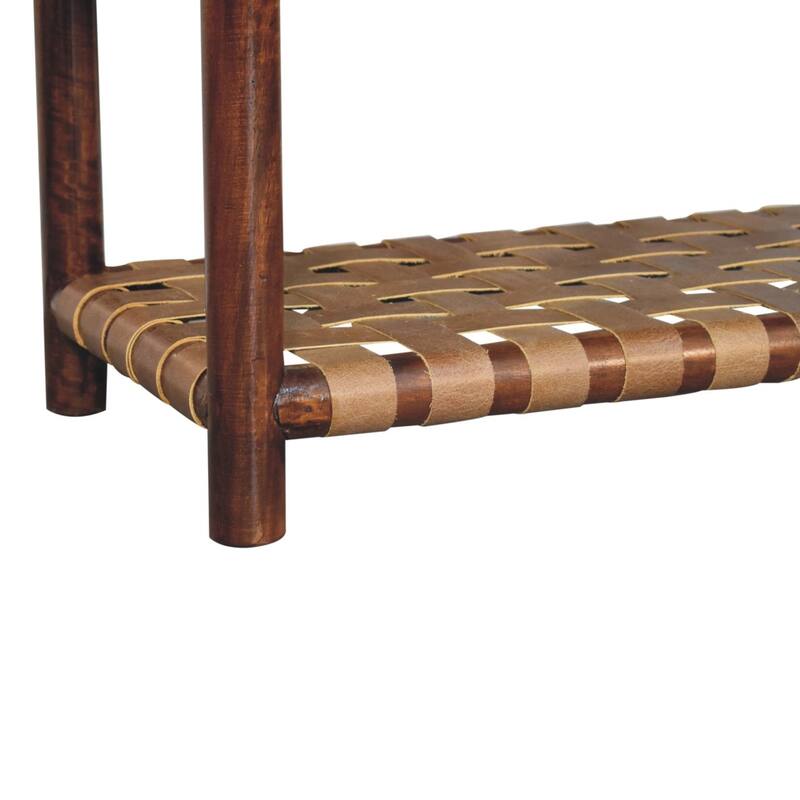 Artisan Furniture Solid Wood Regency Woven 2-Drawer Nightstand, Brown, 1 Shelf