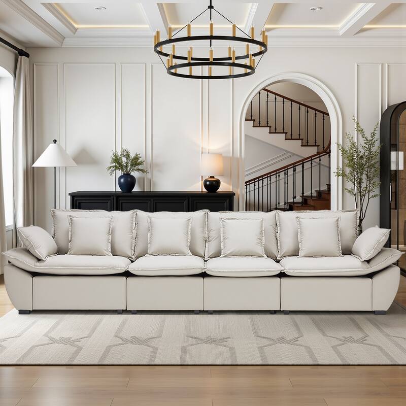 Oversized Upholstered Sofas with Deep Seat for Living Room