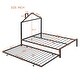 preview thumbnail 11 of 76, Metal Platform Bed With Twin Size Trundle,House-Shaped Headboard Design