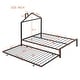 preview thumbnail 29 of 52, Full Size Metal Platform Bed with trundle, House-Shaped Headboard Design for Kids, Boys and Girls
