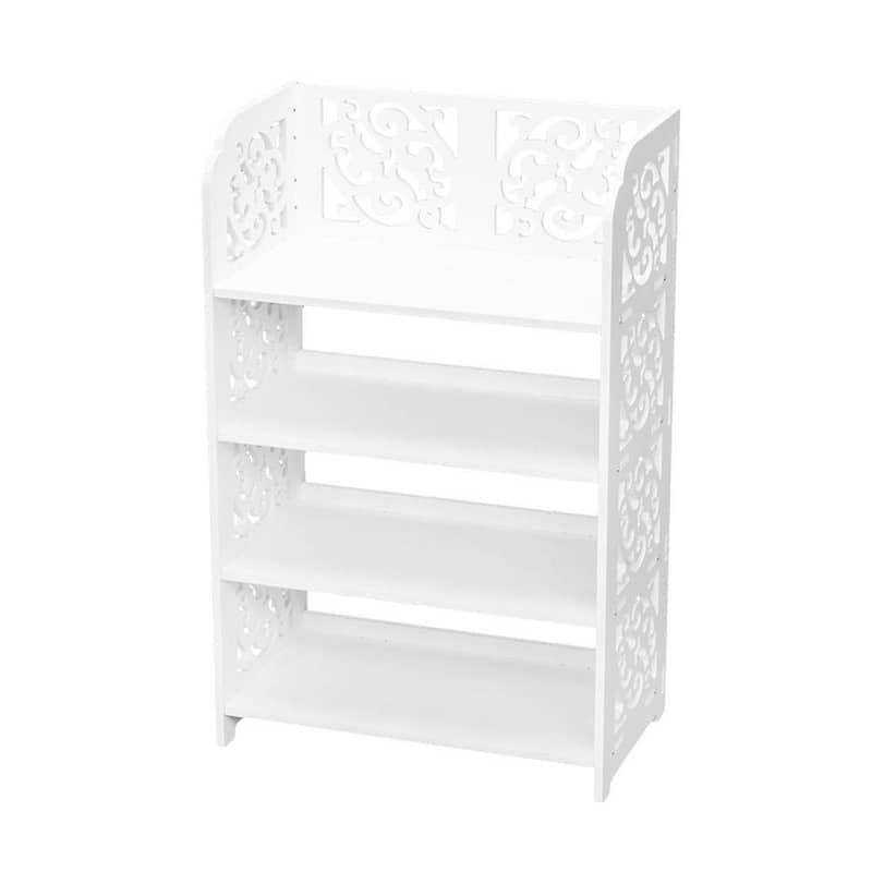 4 Tier Home Storage Organizer Standing Shoe Rack Shelf Cabinet - White