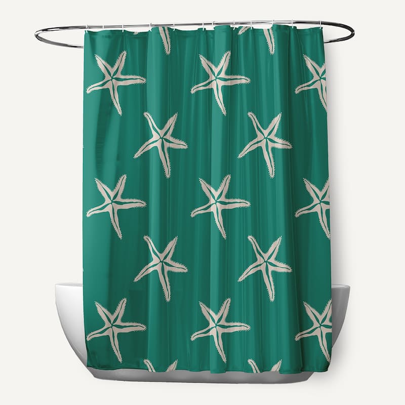 Starfish Shower Curtain - Kelly Green