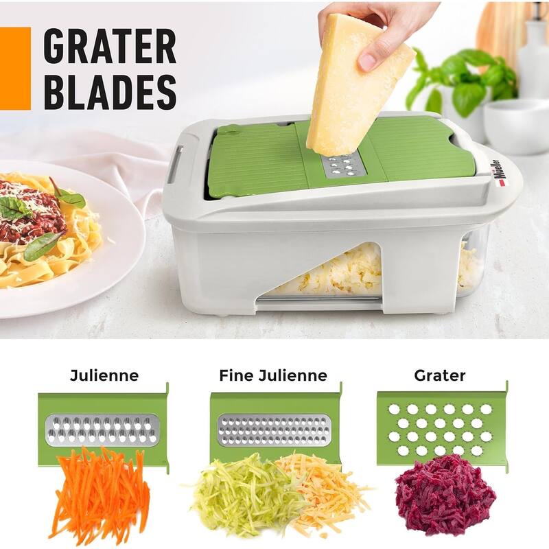 Food Chopper 12 Blade Mandoline Slicer Vegetable Slicer with Container