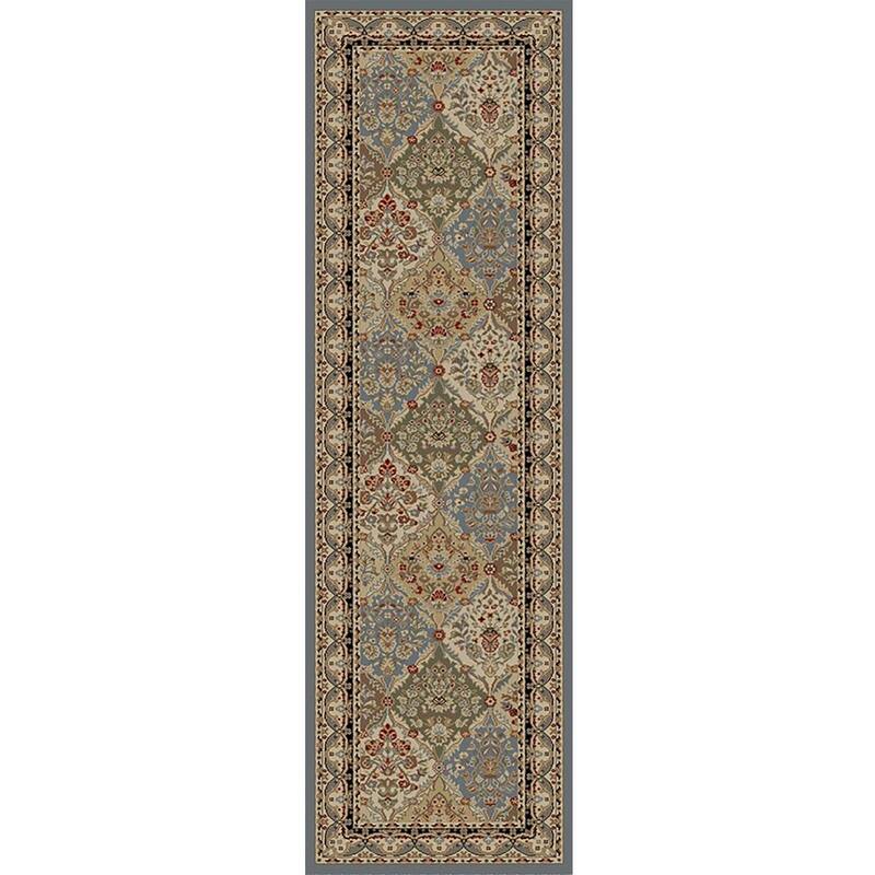 Mayberry Hometown Panel Kerman Traditional Area Rug - 2'3"x 7'7" - Blue