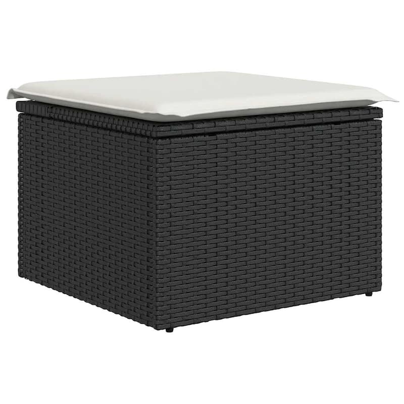 vidaXL Garden Sofa Set Black, White - 112.6 x 47.6 x 33.5